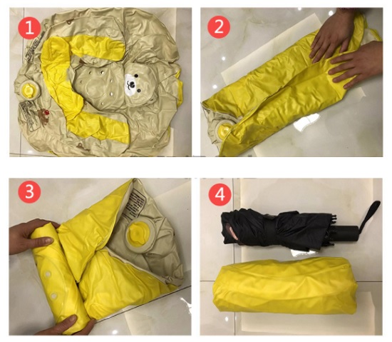 Cách gấp gọn ghế hơi tập ngồi cho bé