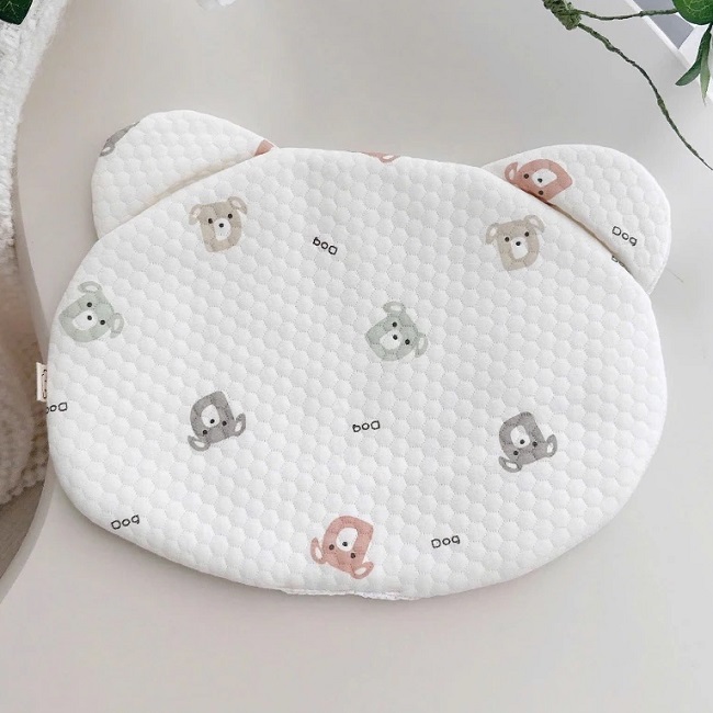 GỐI LÓT ĐẦU SƠ SINH ANCHEE HÌNH GẤU THỎ