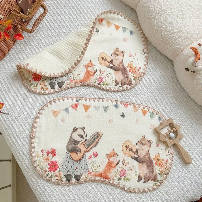 GỐI XÔ LÓT ĐẦU MUSLIN BUNNY