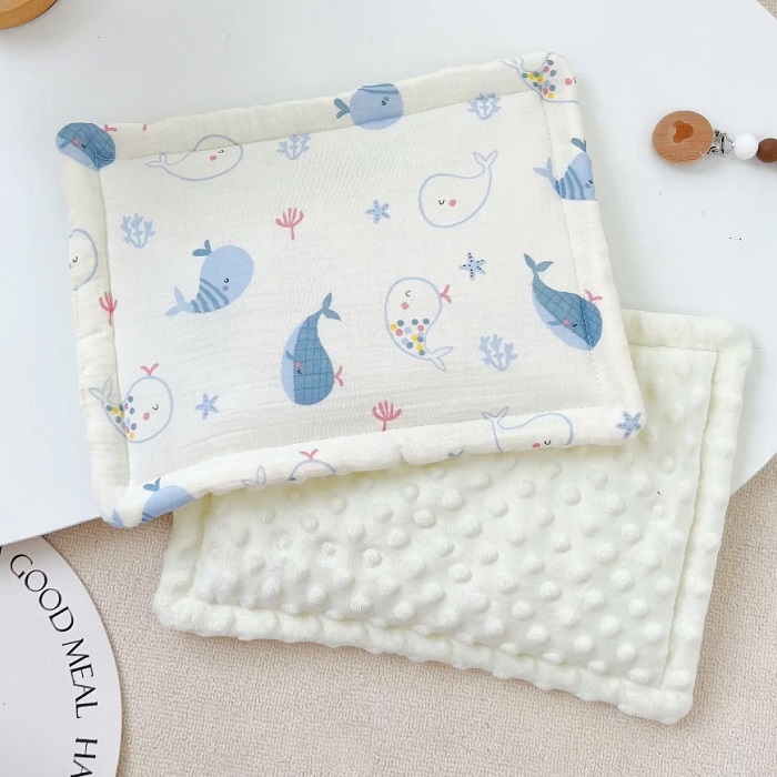 GỐI XÔ LÓT ĐẦU MUSLIN HẠT ĐẬU CHO BÉ